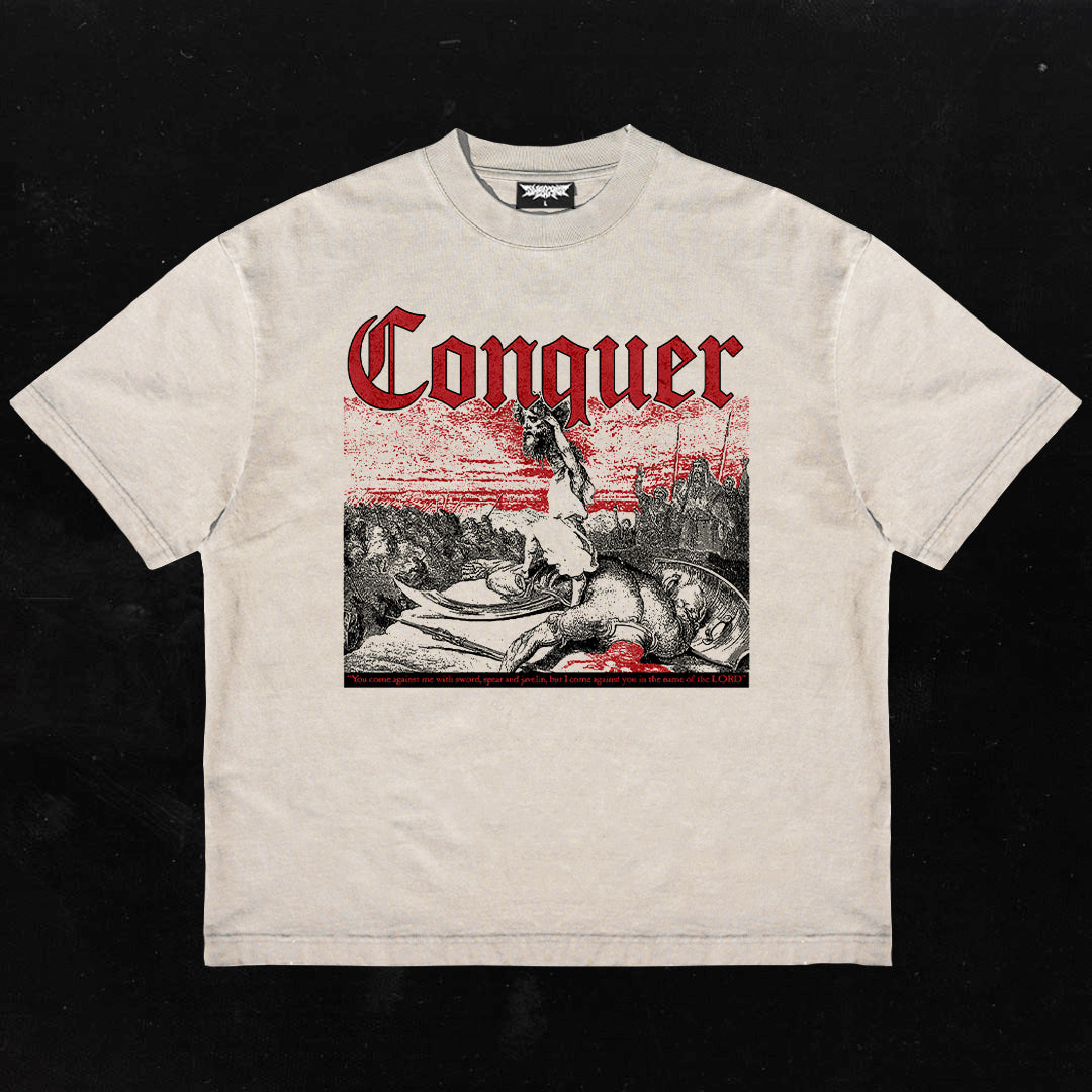 CONQUER - BONE - HEAVY TEE
